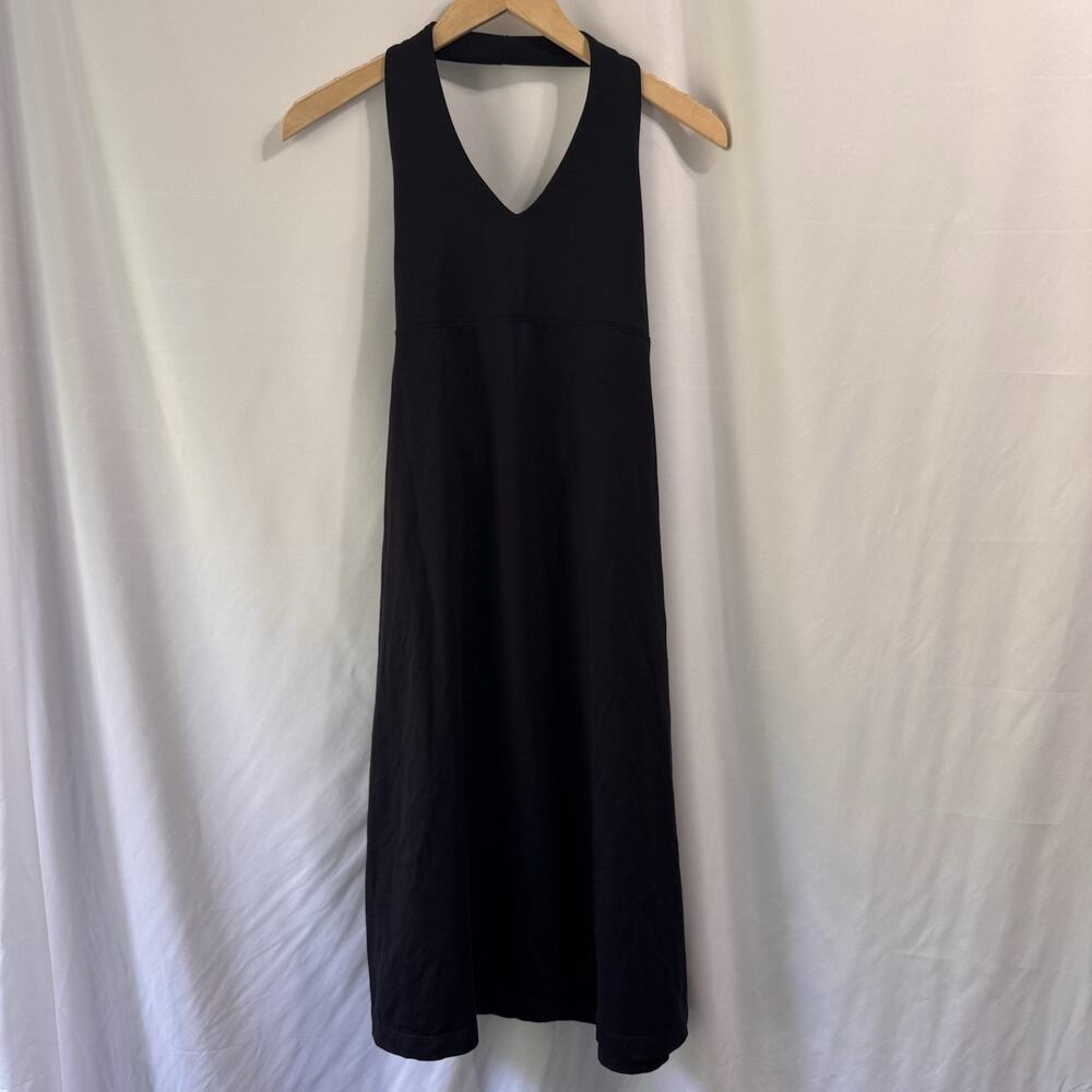Patagonia Black Knee Length Halter Dress Stretch Knit Womens Size Small travel